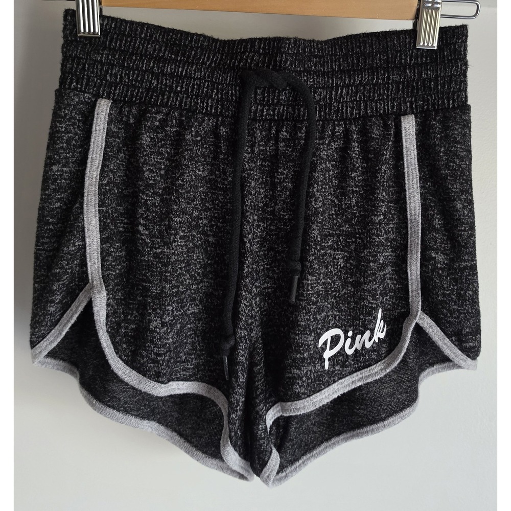 PINK Victoria's Secret Shorts XS Black Grey Heathered Sweat Casual Athleisure